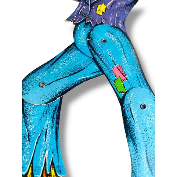 Vintage Articutated Scarecrow Decor Fall Autumn 15.5" Beistle USA Die Cut - Picture 3 of 7